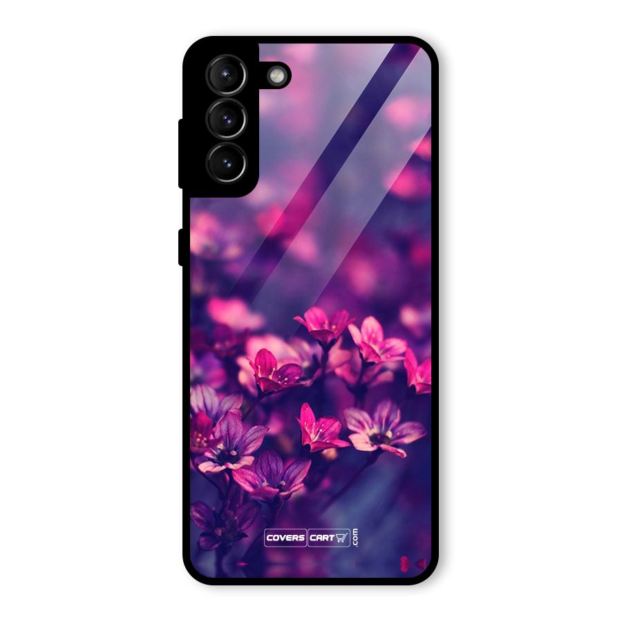 Violet Floral Glass Back Case for Galaxy S21 Plus