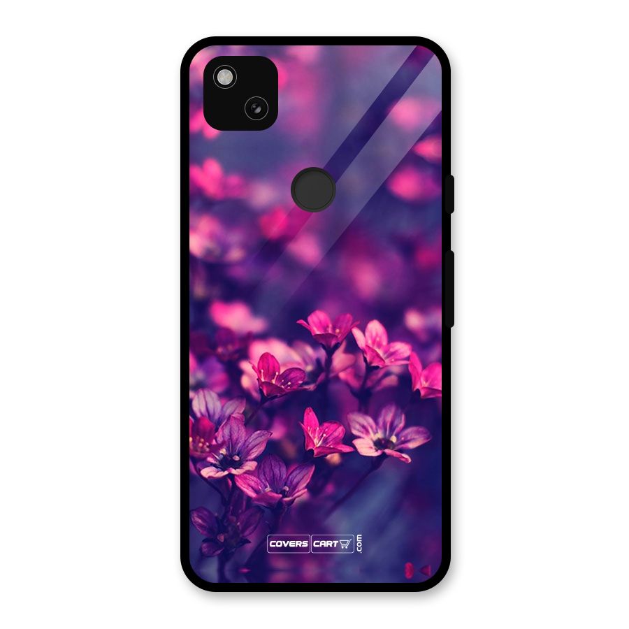 Violet Floral Glass Back Case for Google Pixel 4a