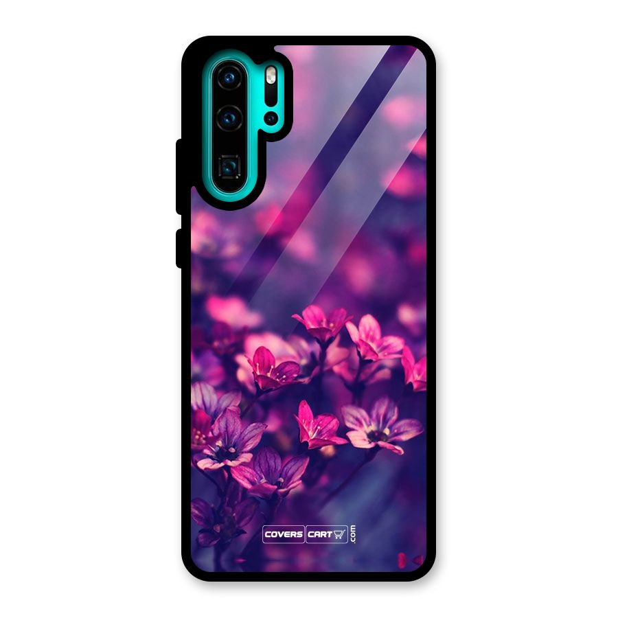 Violet Floral Glass Back Case for Huawei P30 Pro