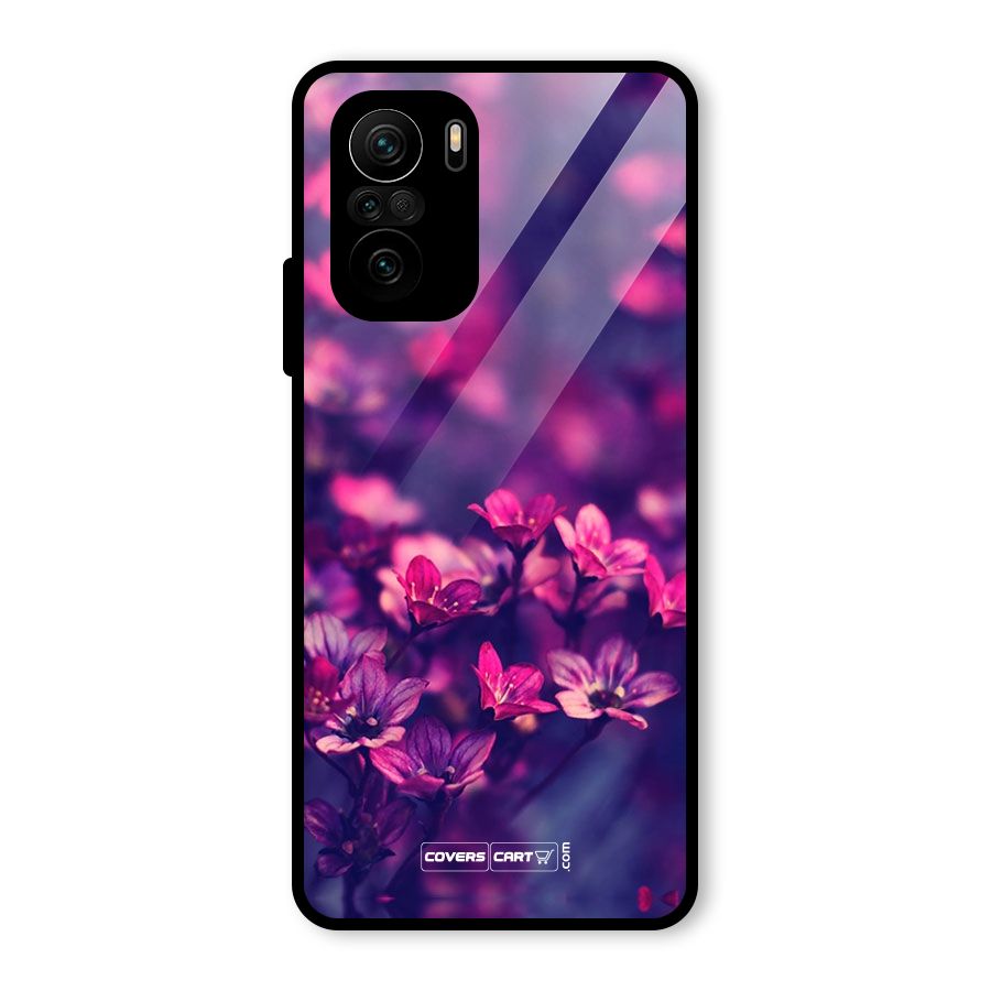 Violet Floral Glass Back Case for Mi 11X Pro
