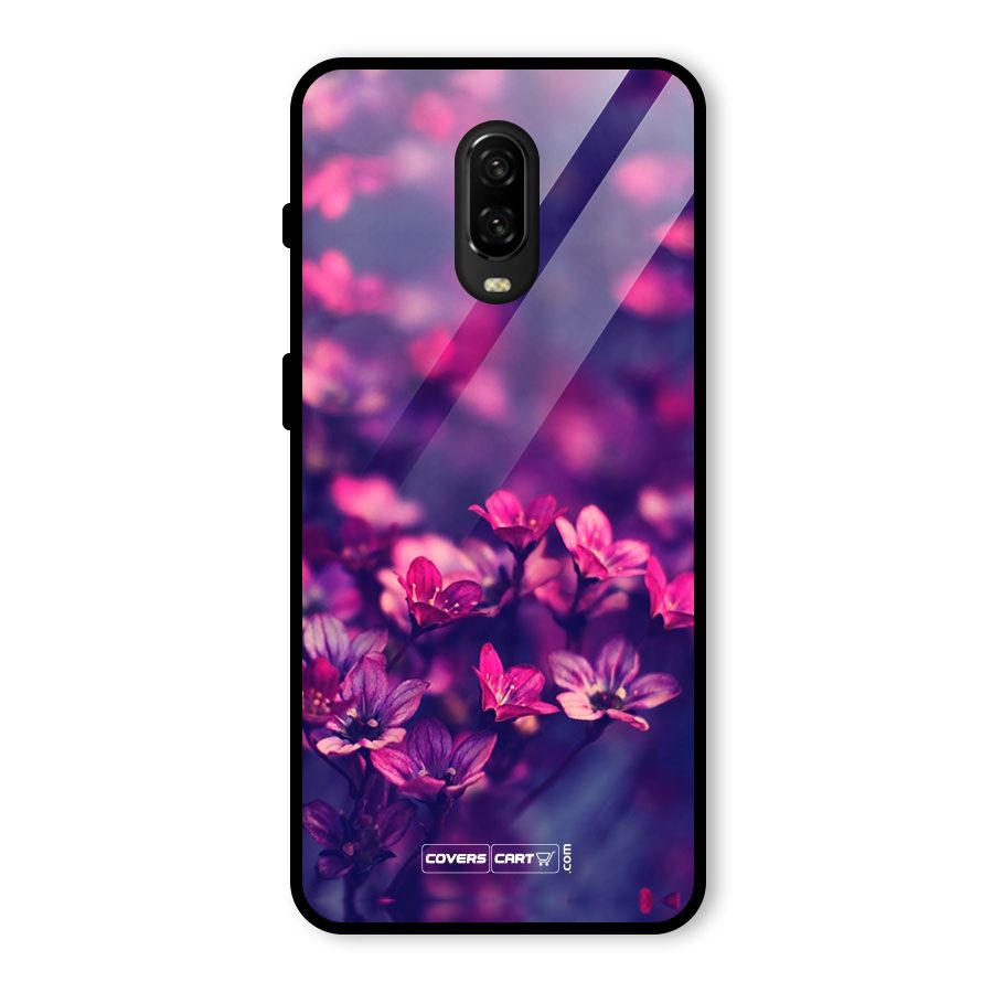 Violet Floral Glass Back Case for OnePlus 6T