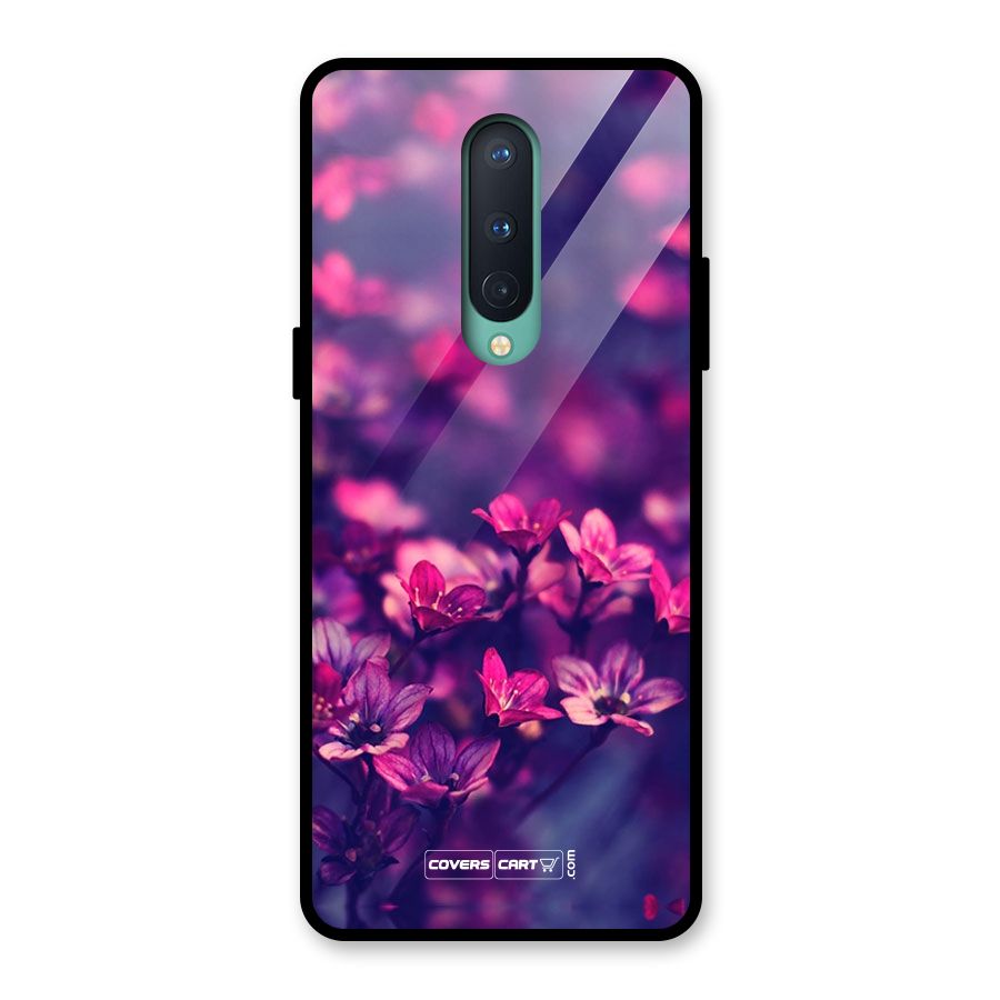 Violet Floral Glass Back Case for OnePlus 8