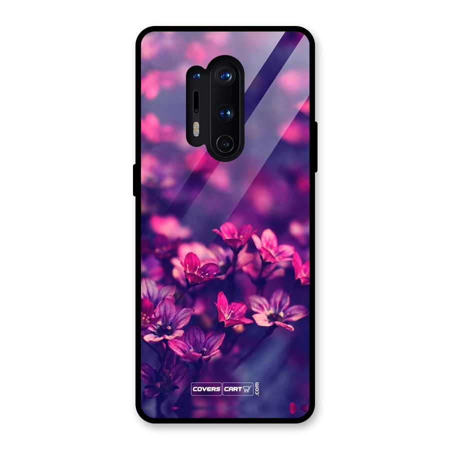 Violet Floral Glass Back Case for OnePlus 8 Pro