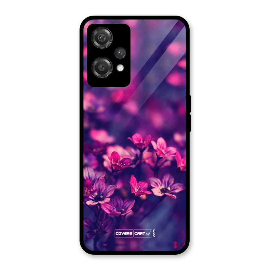 Violet Floral Glass Back Case for OnePlus Nord CE 2 Lite 5G