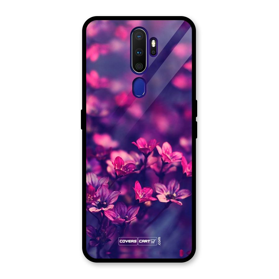 Violet Floral Glass Back Case for Oppo A9 (2020)