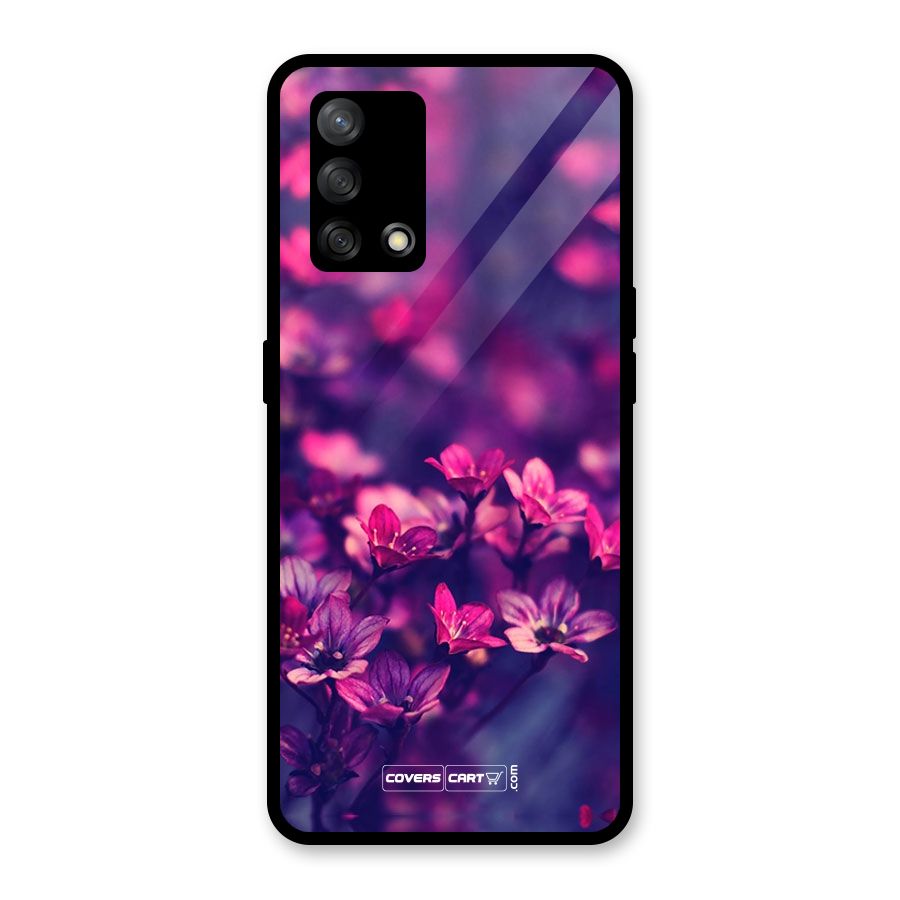 Violet Floral Glass Back Case for Oppo F19