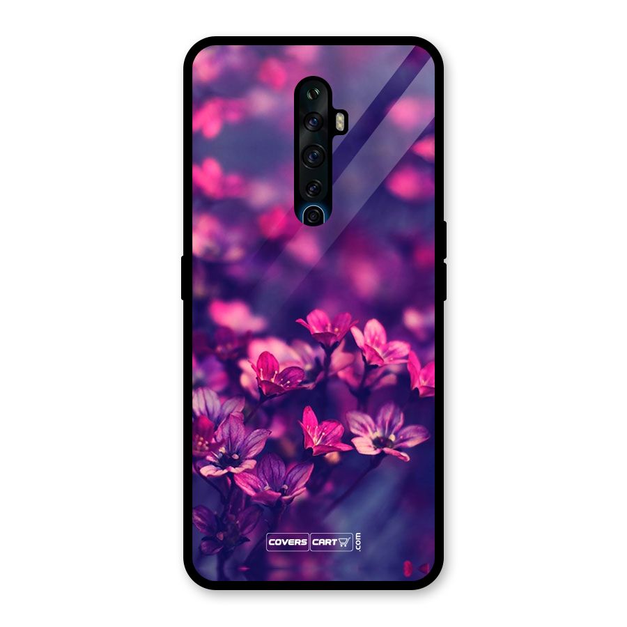 Violet Floral Glass Back Case for Oppo Reno2 F