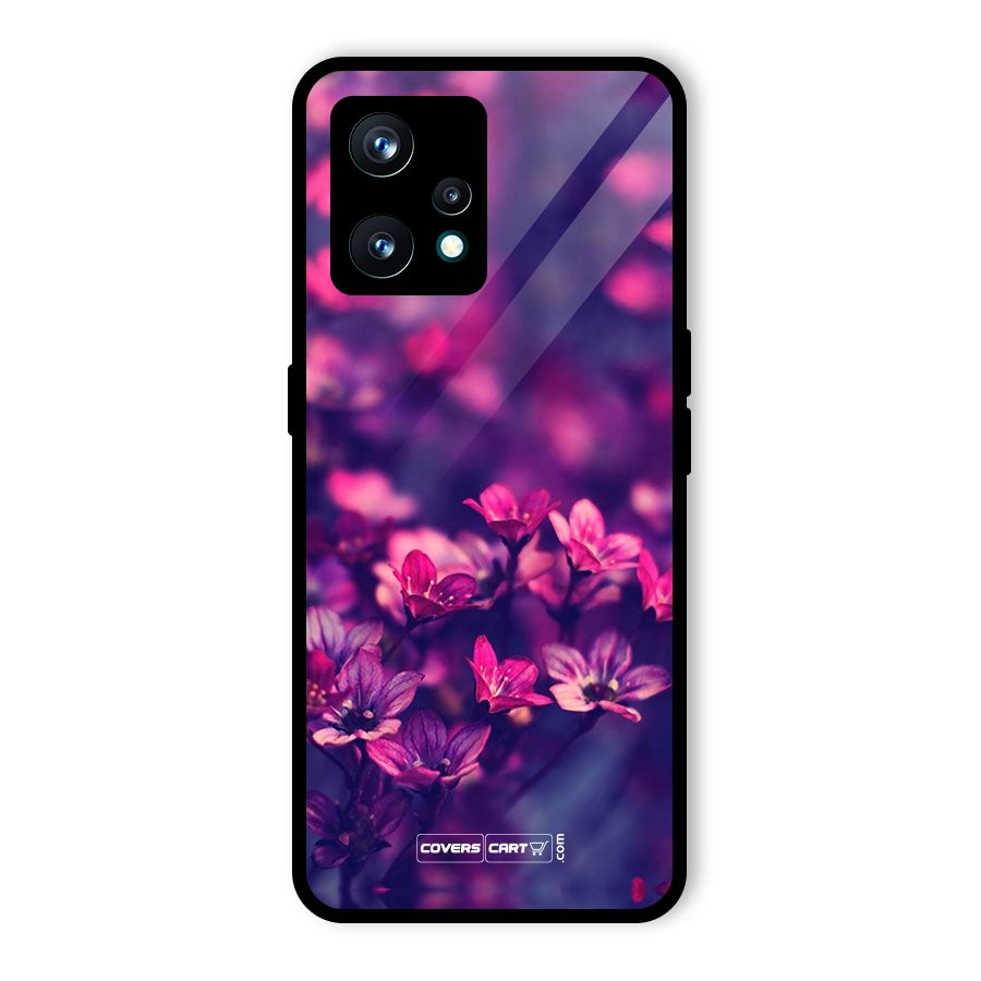 Violet Floral Glass Back Case for Realme 9 Pro Plus 5G