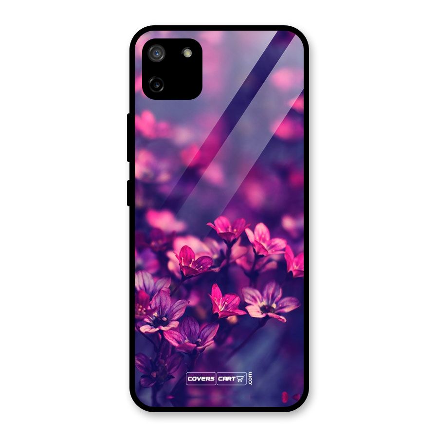 Violet Floral Glass Back Case for Realme C11
