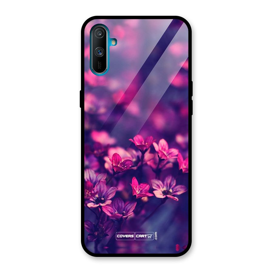 Violet Floral Glass Back Case for Realme C3