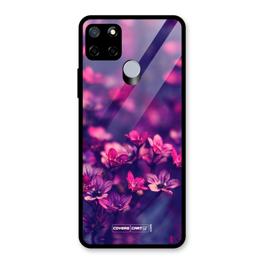 Violet Floral Glass Back Case for Realme Narzo 20