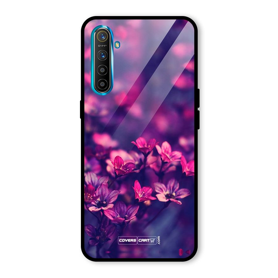 Violet Floral Glass Back Case for Realme X2
