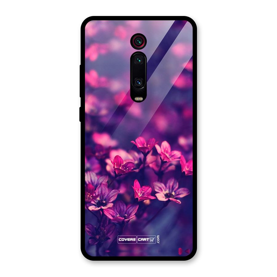 Violet Floral Glass Back Case for Redmi K20 Pro