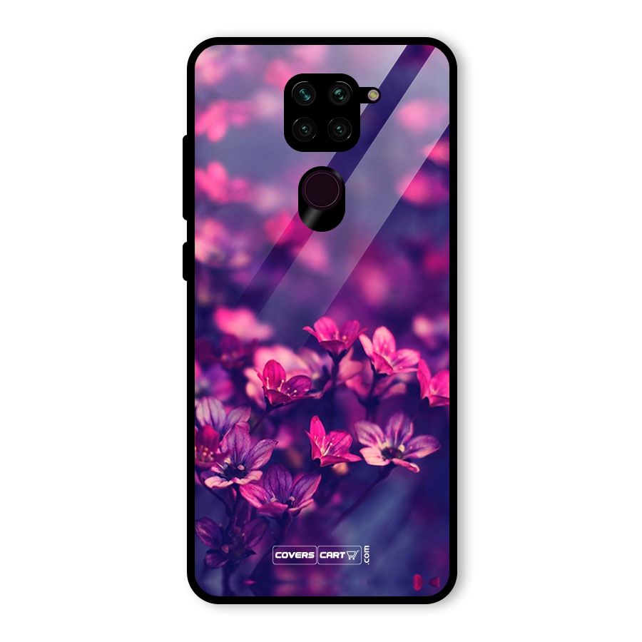 Violet Floral Glass Back Case for Redmi Note 9