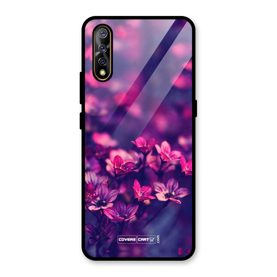 Violet Floral Glass Back Case for Vivo Z1x