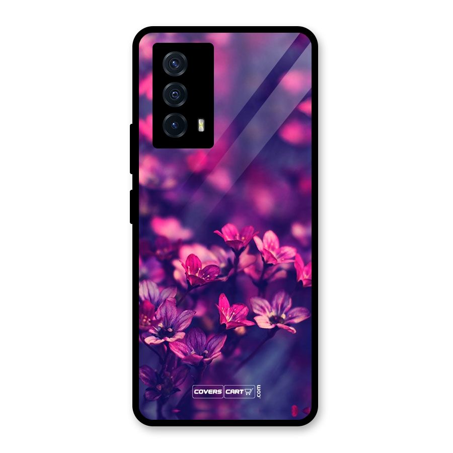 Violet Floral Glass Back Case for Vivo iQOO Z5