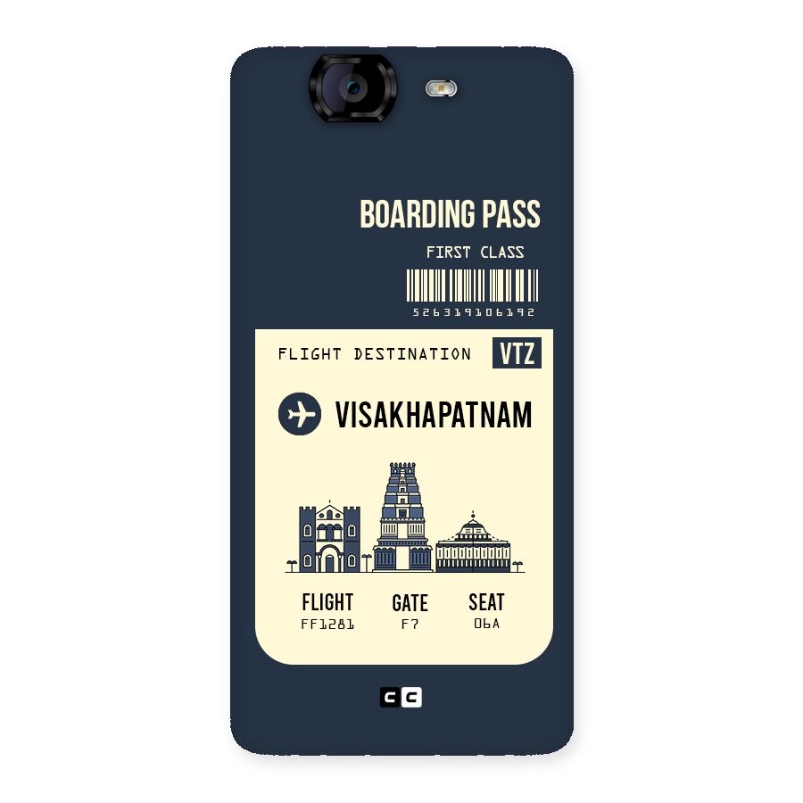 Vishakapatnam Boarding Pass Back Case for Canvas Knight A350