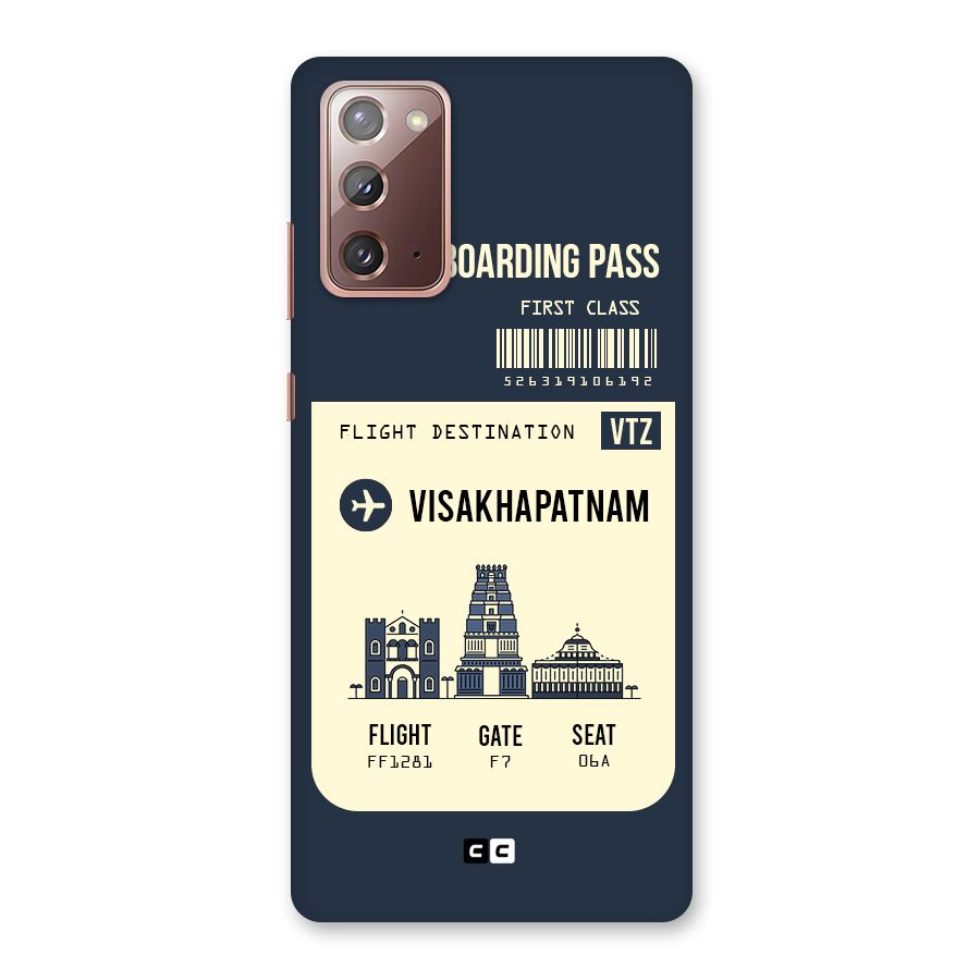 Vishakapatnam Boarding Pass Back Case for Galaxy Note 20