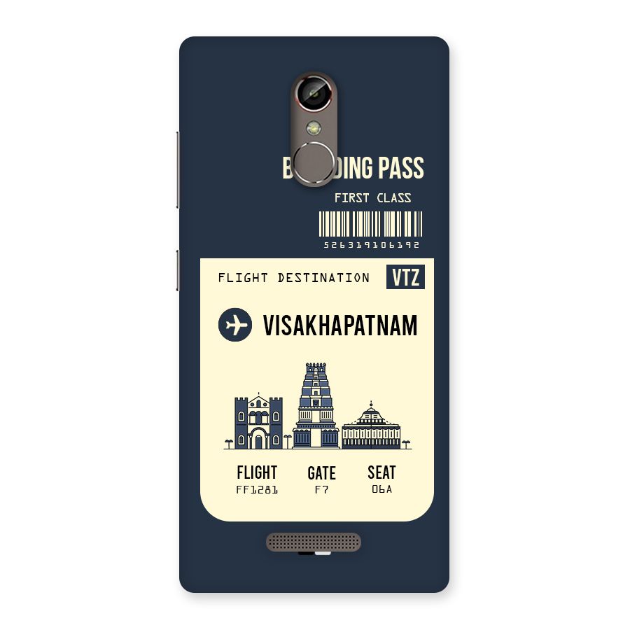Vishakapatnam Boarding Pass Back Case for Gionee S6s