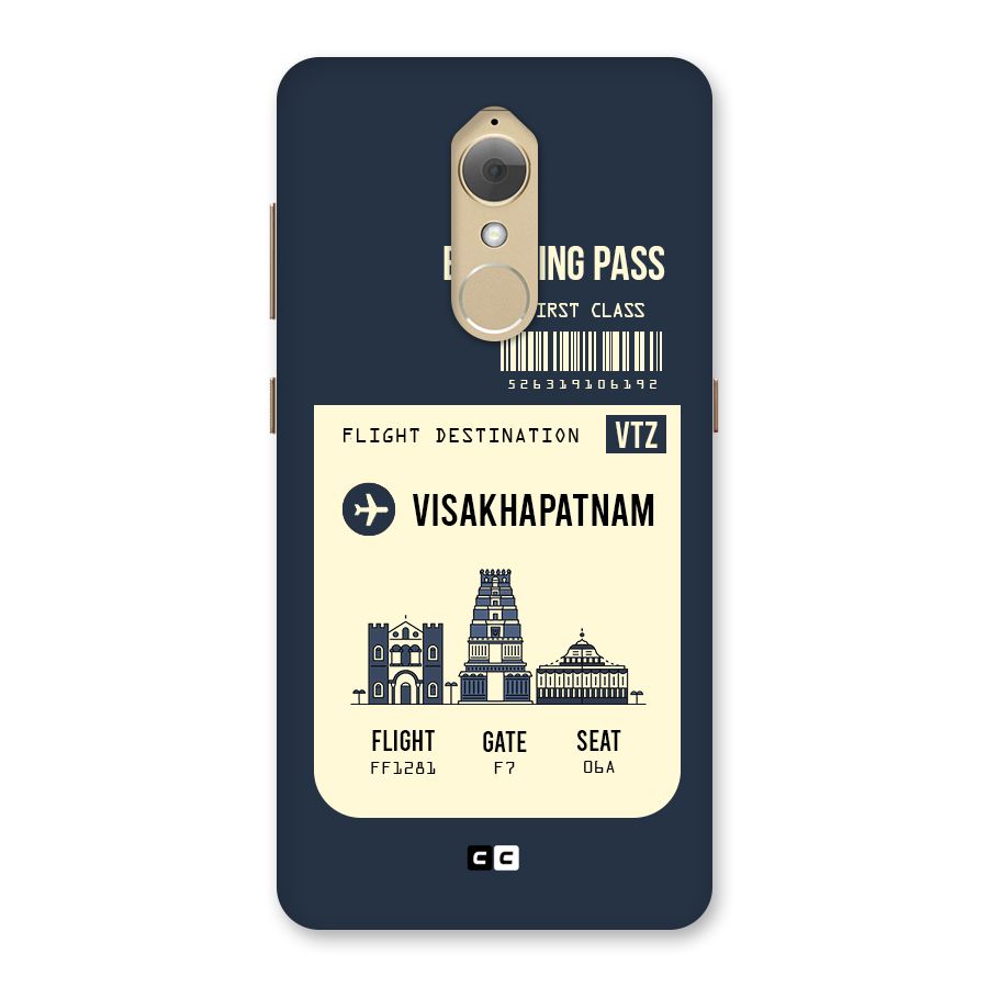 Vishakapatnam Boarding Pass Back Case for Lenovo K8