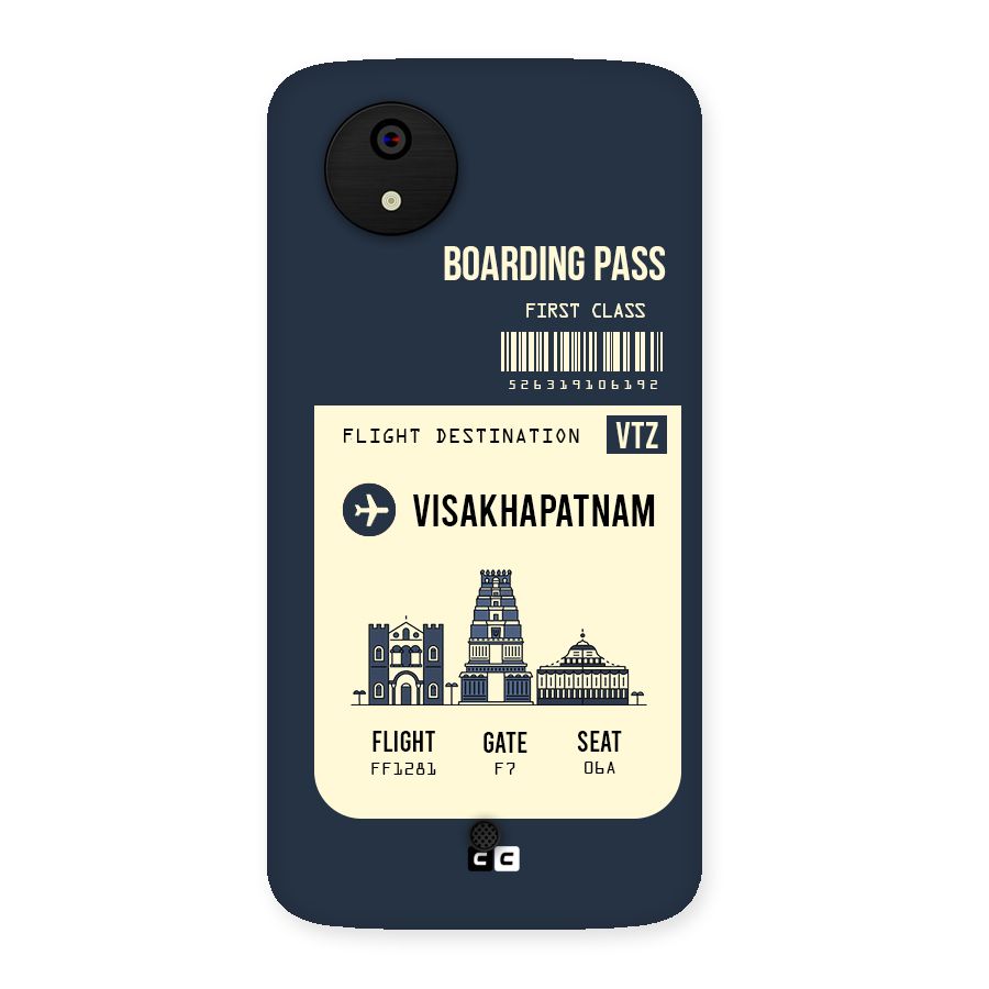 Vishakapatnam Boarding Pass Back Case for Micromax Canvas A1