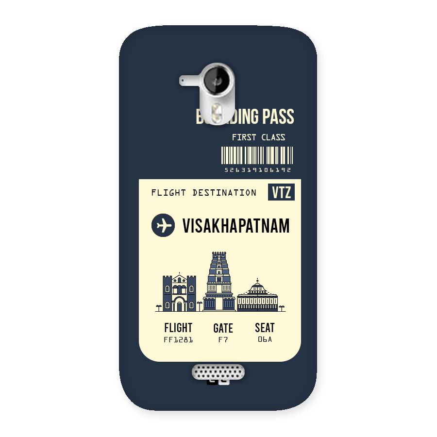 Vishakapatnam Boarding Pass Back Case for Micromax Canvas HD A116