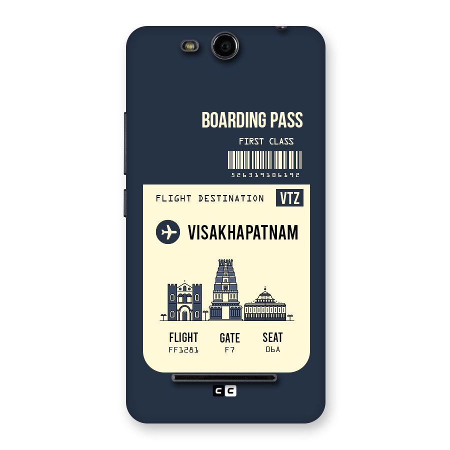 Vishakapatnam Boarding Pass Back Case for Micromax Canvas Juice 3 Q392
