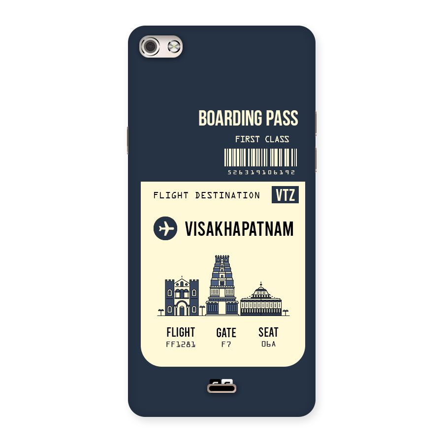 Vishakapatnam Boarding Pass Back Case for Micromax Canvas Silver 5