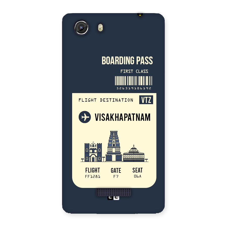 Vishakapatnam Boarding Pass Back Case for Micromax Unite 3