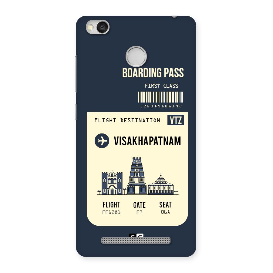 Vishakapatnam Boarding Pass Back Case for Redmi 3S Prime