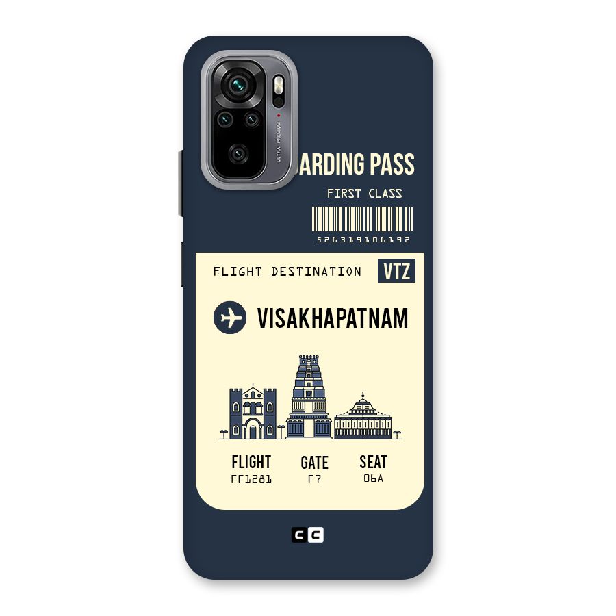 Vishakapatnam Boarding Pass Back Case for Redmi Note 10
