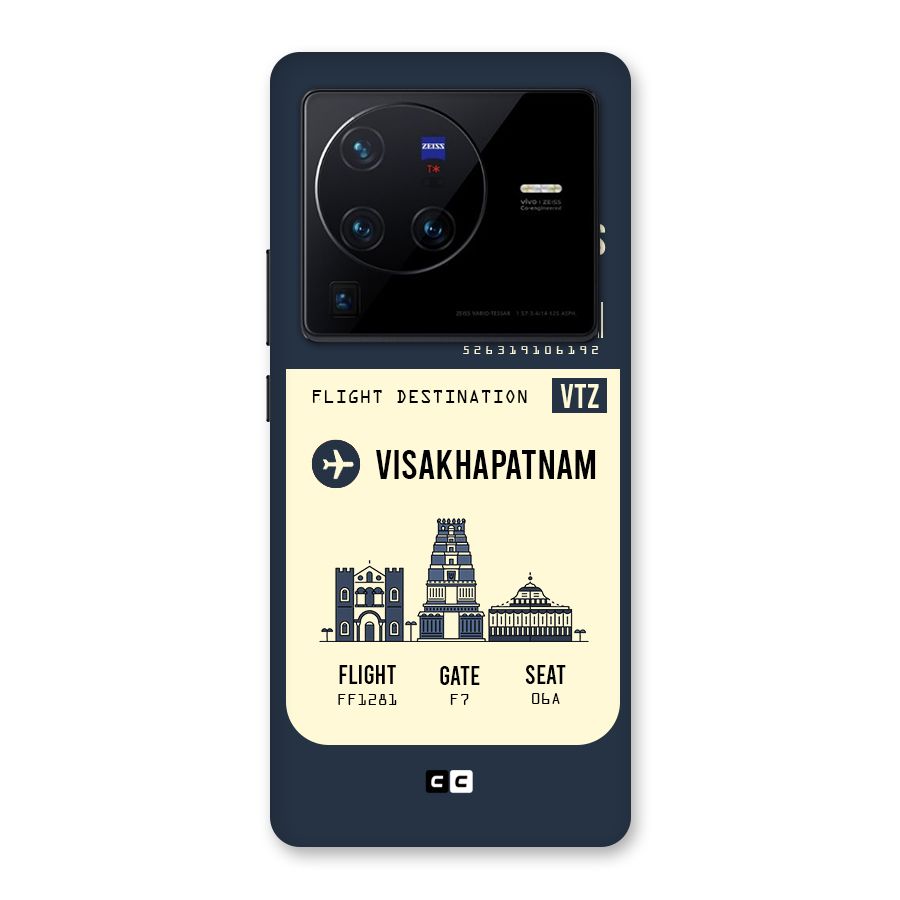 Vishakapatnam Boarding Pass Back Case for Vivo X80 Pro