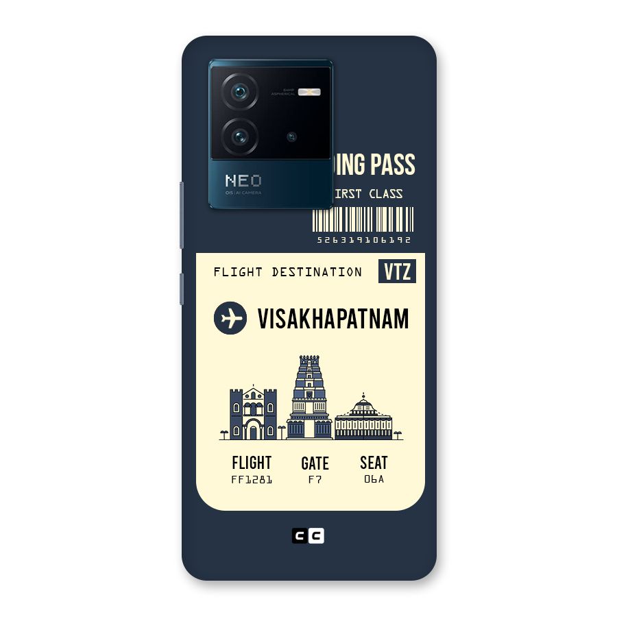 Vishakapatnam Boarding Pass Back Case for Vivo iQOO Neo 6 5G