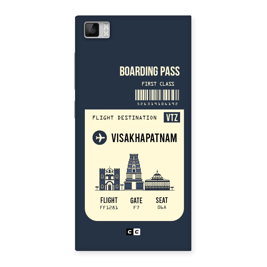 Vishakapatnam Boarding Pass Back Case for Xiaomi Mi3