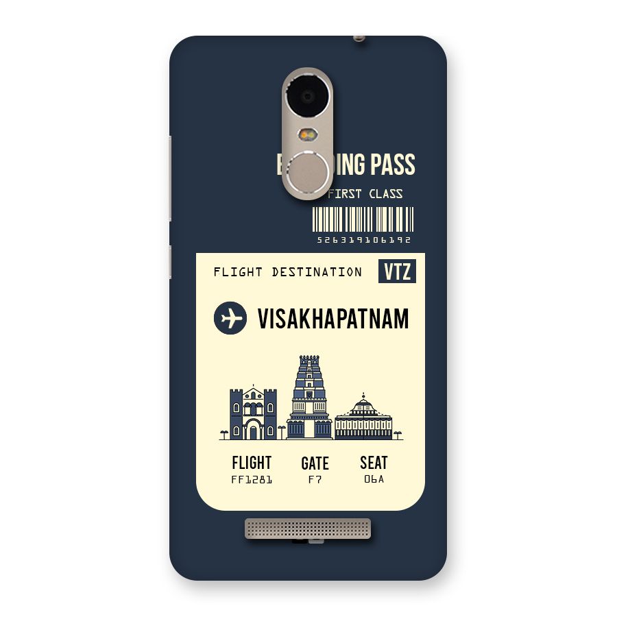 Vishakapatnam Boarding Pass Back Case for Xiaomi Redmi Note 3