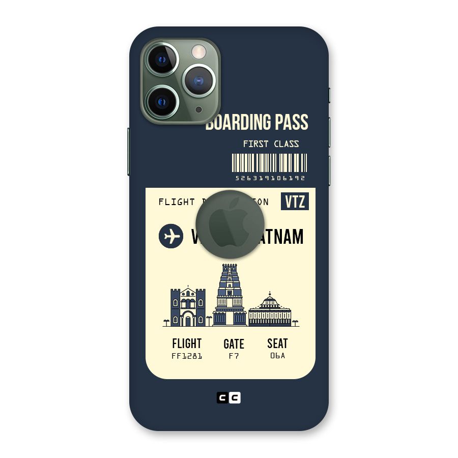 Vishakapatnam Boarding Pass Back Case for iPhone 11 Pro Logo  Cut