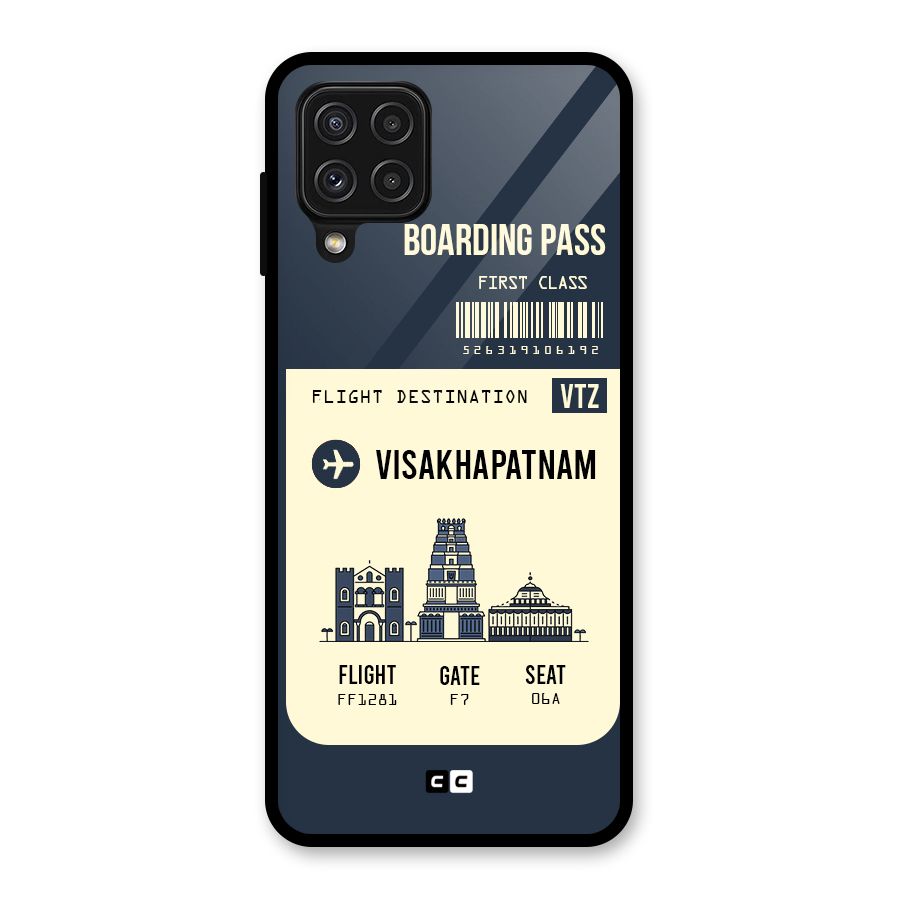 Vishakapatnam Boarding Pass Glass Back Case for Galaxy A22 4G