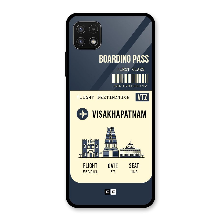 Vishakapatnam Boarding Pass Glass Back Case for Galaxy A22 5G