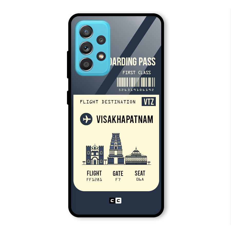 Vishakapatnam Boarding Pass Glass Back Case for Galaxy A52