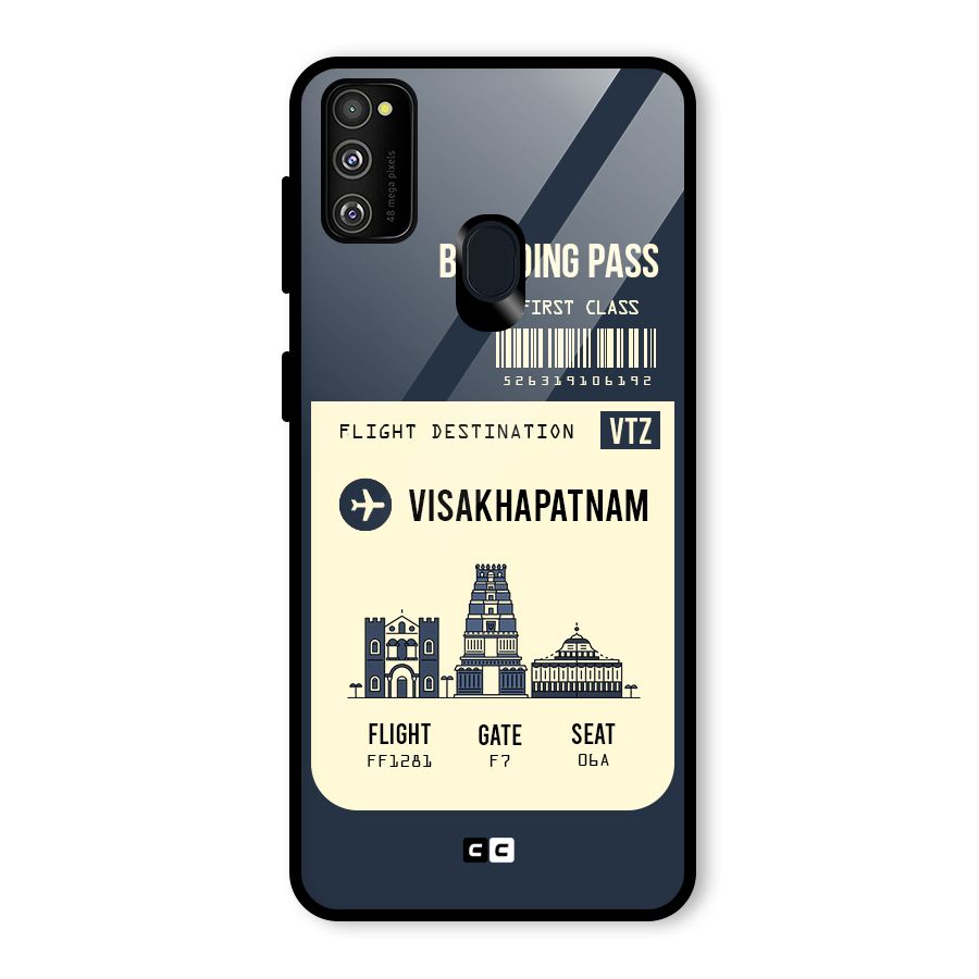 Vishakapatnam Boarding Pass Glass Back Case for Galaxy M30s