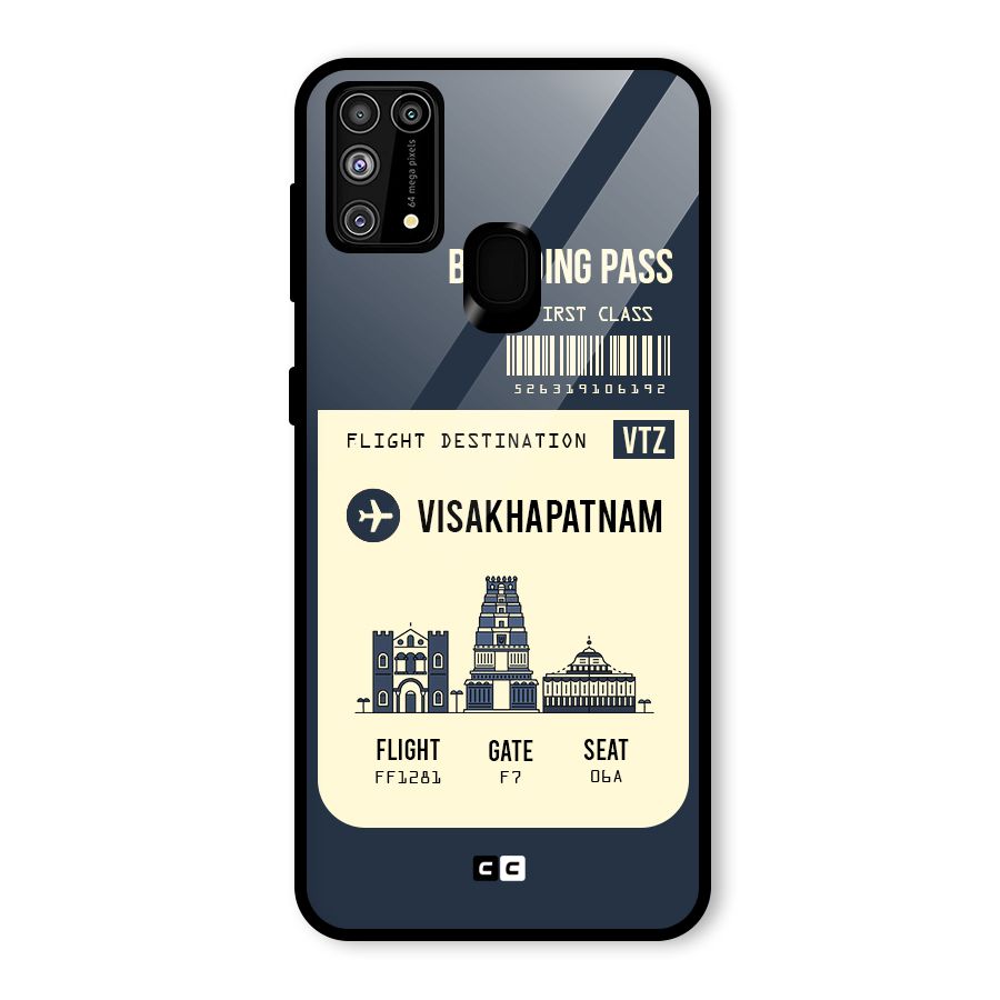 Vishakapatnam Boarding Pass Glass Back Case for Galaxy M31