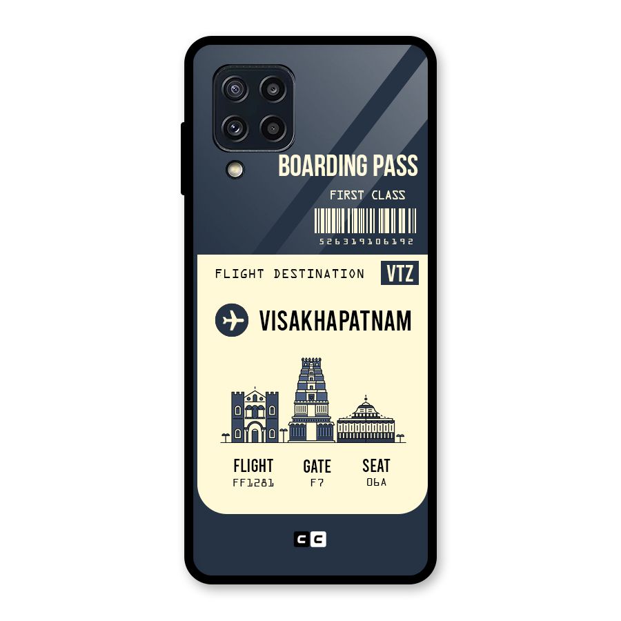 Vishakapatnam Boarding Pass Glass Back Case for Galaxy M32