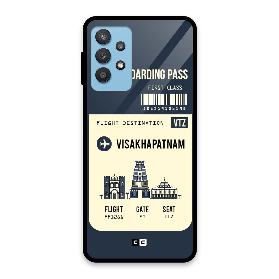 Vishakapatnam Boarding Pass Glass Back Case for Galaxy M32 5G