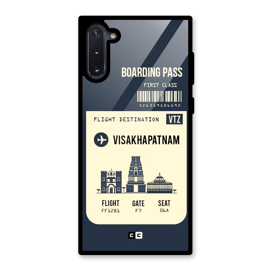 Vishakapatnam Boarding Pass Glass Back Case for Galaxy Note 10