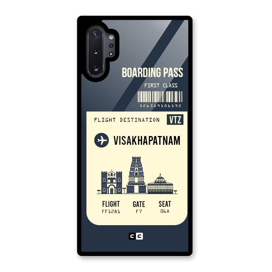 Vishakapatnam Boarding Pass Glass Back Case for Galaxy Note 10 Plus