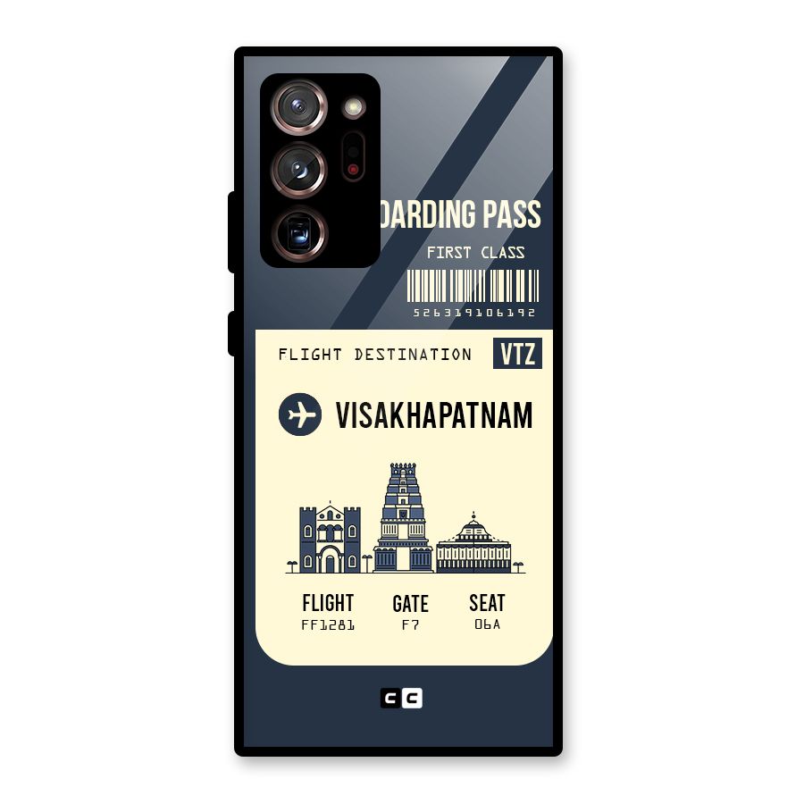 Vishakapatnam Boarding Pass Glass Back Case for Galaxy Note 20 Ultra