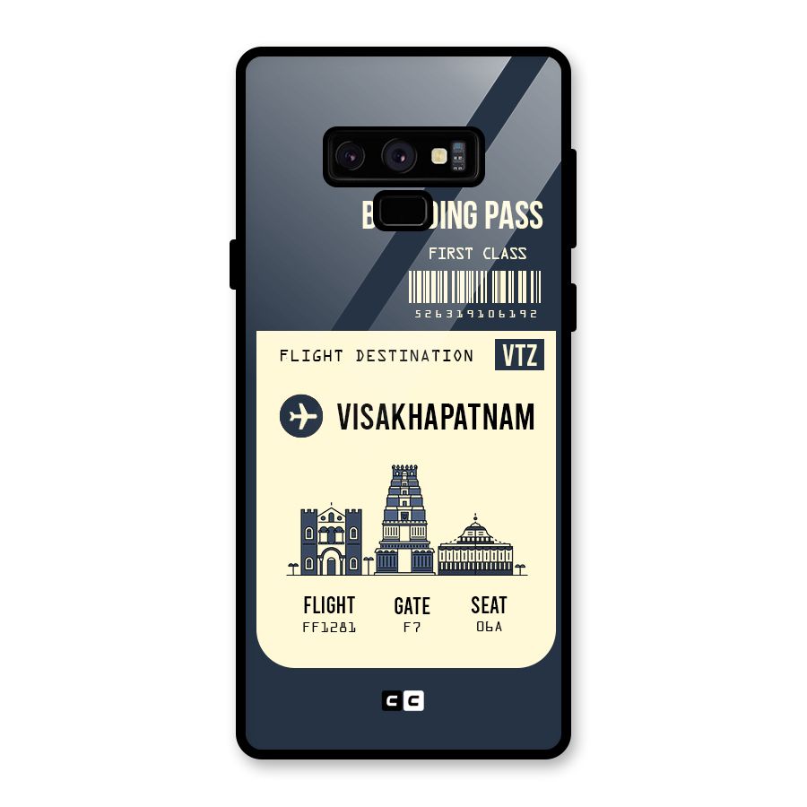 Vishakapatnam Boarding Pass Glass Back Case for Galaxy Note 9