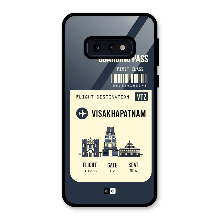 Vishakapatnam Boarding Pass Glass Back Case for Galaxy S10e
