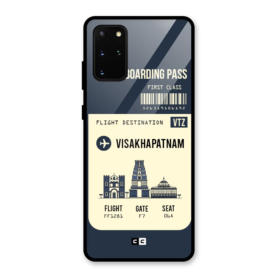 Vishakapatnam Boarding Pass Glass Back Case for Galaxy S20 Plus