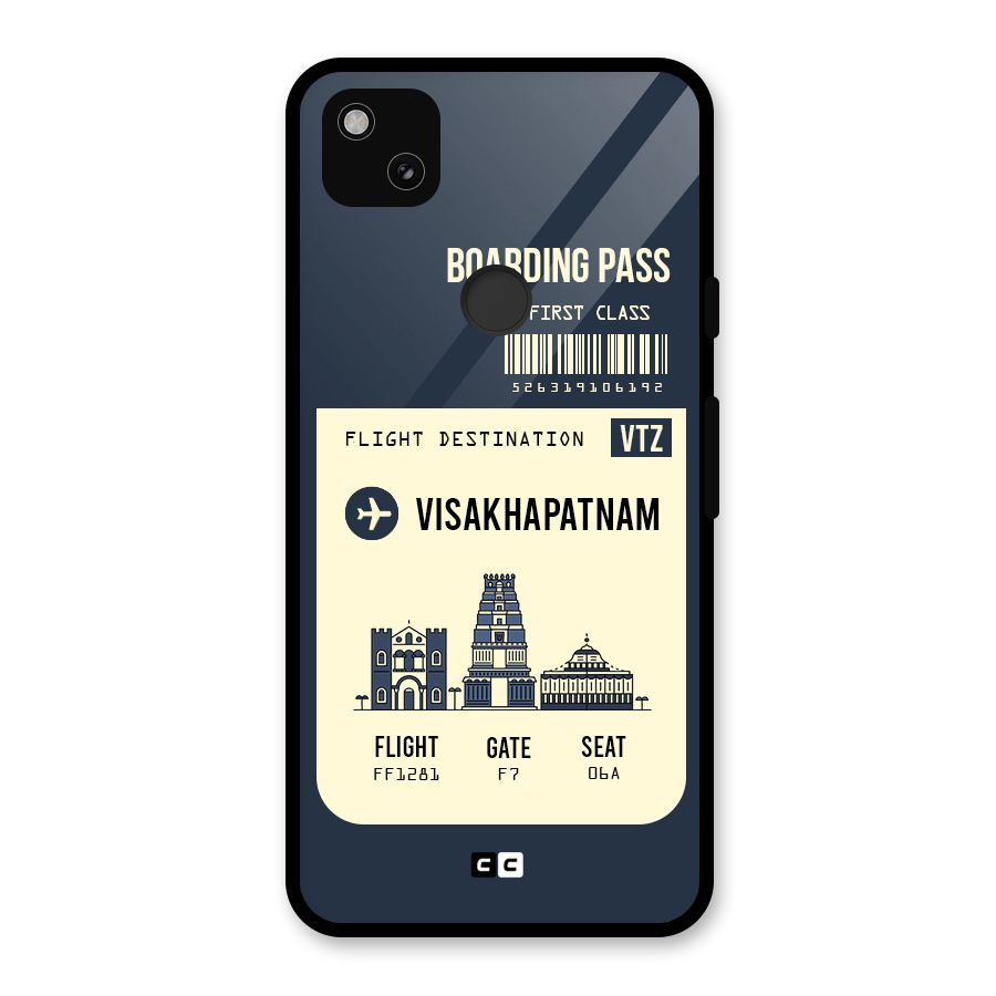 Vishakapatnam Boarding Pass Glass Back Case for Google Pixel 4a